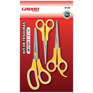 KIT DE TESOURA C/ 3UN - CORES - GADAN